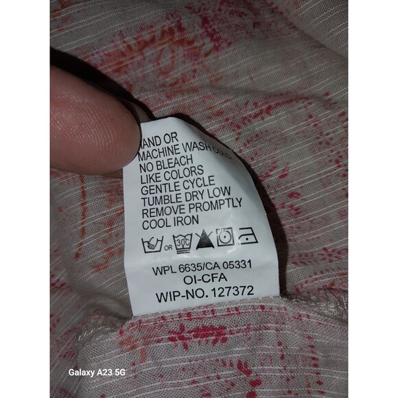 Woolrich Pink & Beige Paisley Button Down Shirt Roll Tab Sleeves Size Large - Picture 6 of 7